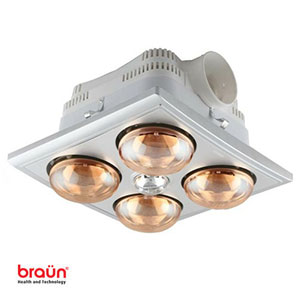 Đèn sưởi nhà tắm Braun 4 bóng âm trần (BU04G)